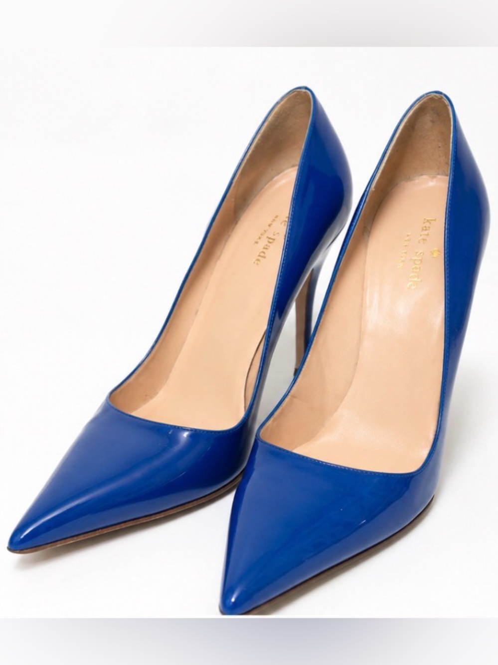Kate Spade New York Cobalt Blue Patent Leather Pointed-Toe Pumps – Size 9